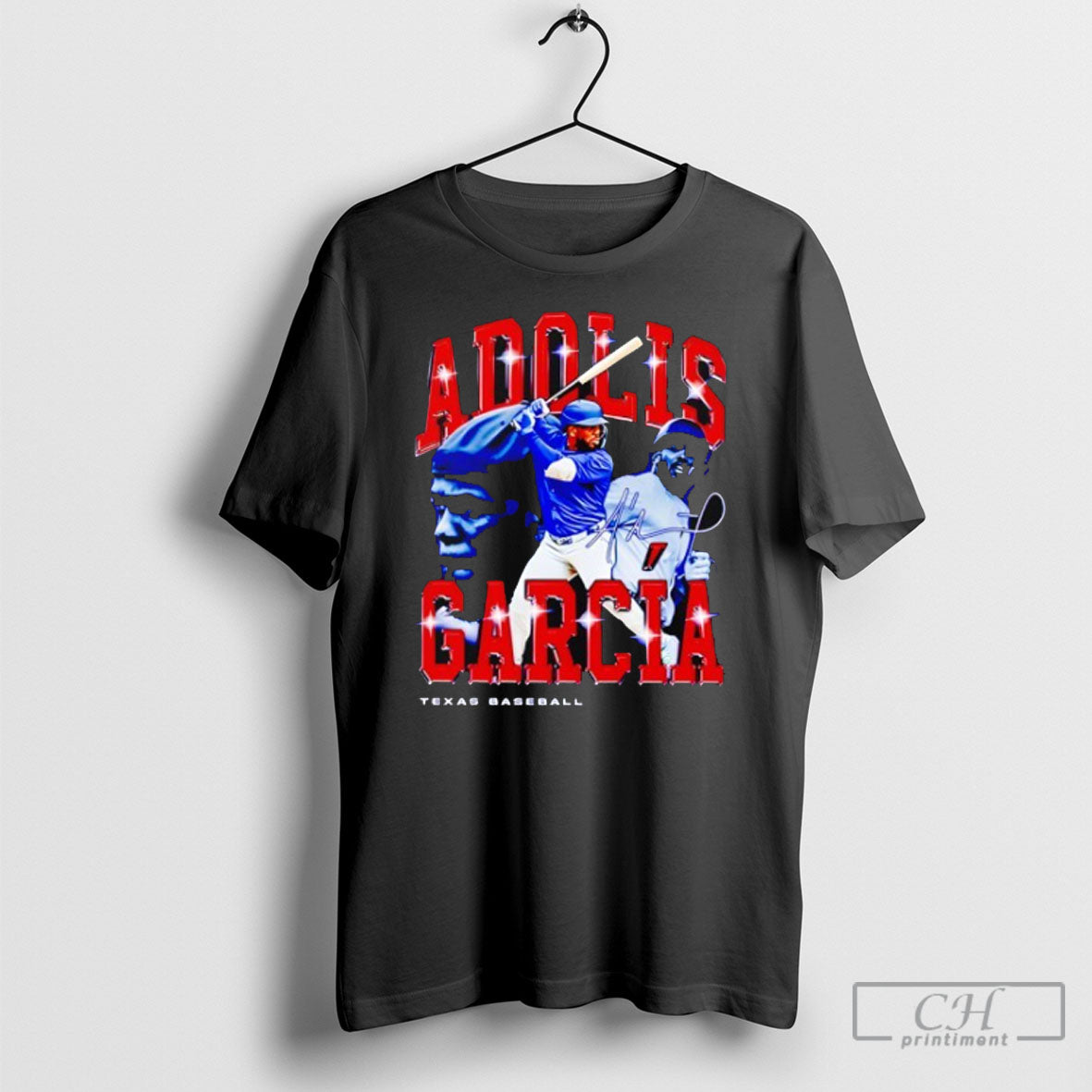 Adolis Garcia Texas Baseball Retro Flair Signature