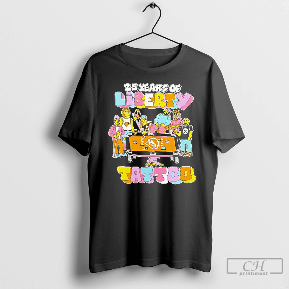 Classic 25 Years Of Liberty Tattoo People Playing Pool T-Shirts, Hoodie, Sweatshirt | AU18TeeNovaLab.com