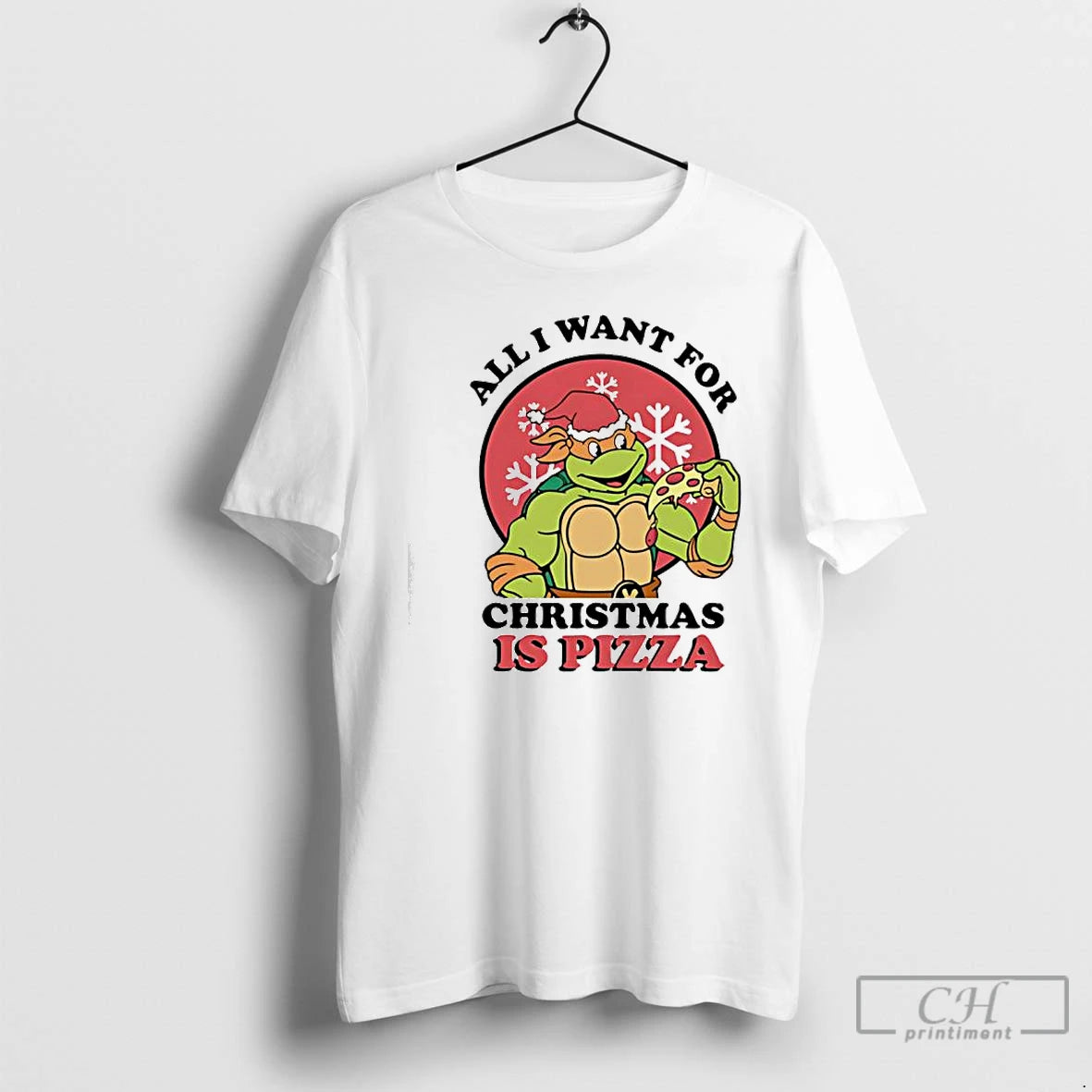Classic All I Want For Christmas Is Pizza Ninja Turtles Graphic T-Shirts, Hoodie, Sweatshirt | AU18TeeNovaLab.com