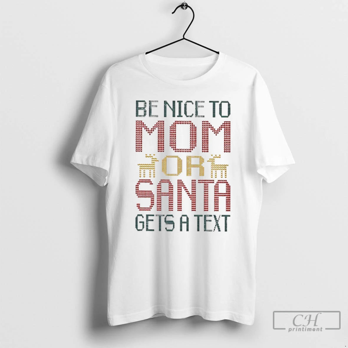 Classic Be Nice To Mom Or Santa Gets A Text T Shirts Hoodie, Sweatshirt | AU18TeeNovaLab.com