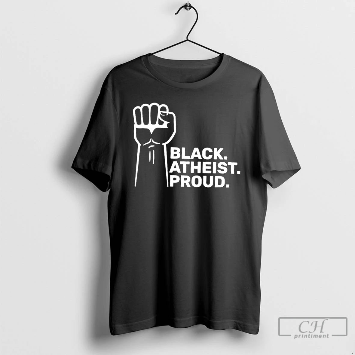 Classic Black Atheist Proud Fist T Shirts