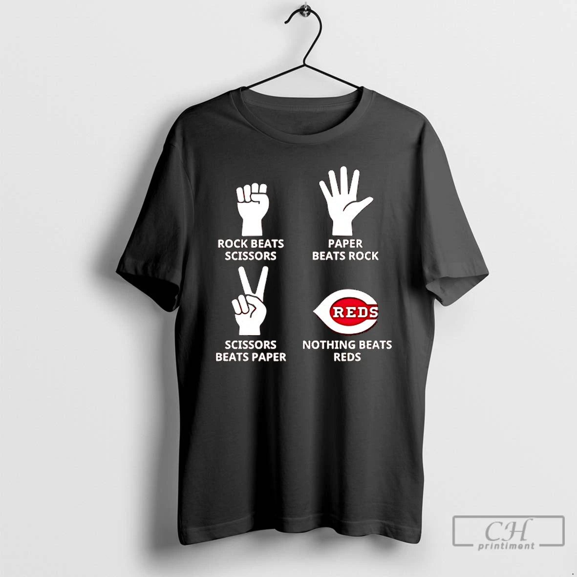 Classic Cincinnati Reds Nothing Beats Rock Beats Scissors Paper Beats Rock Scissors Beats Paper