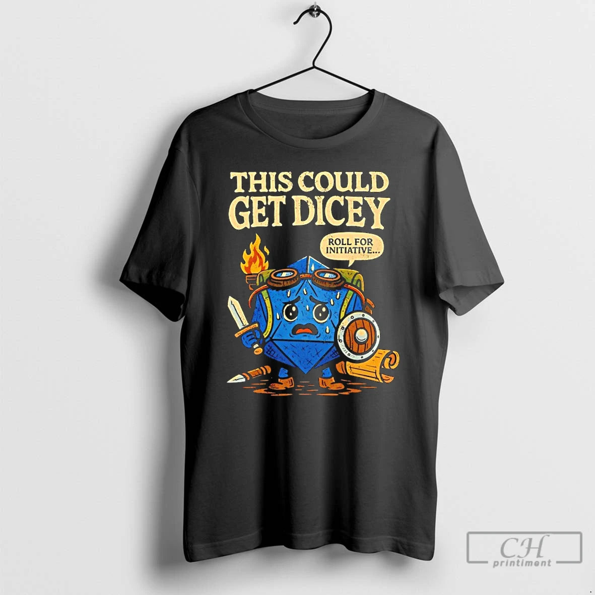 Classic Dungeons And Dragons This Could Get Dicey Roll For Intiative T-Shirts, Hoodie, Sweatshirt | AU18TeeNovaLab.com
