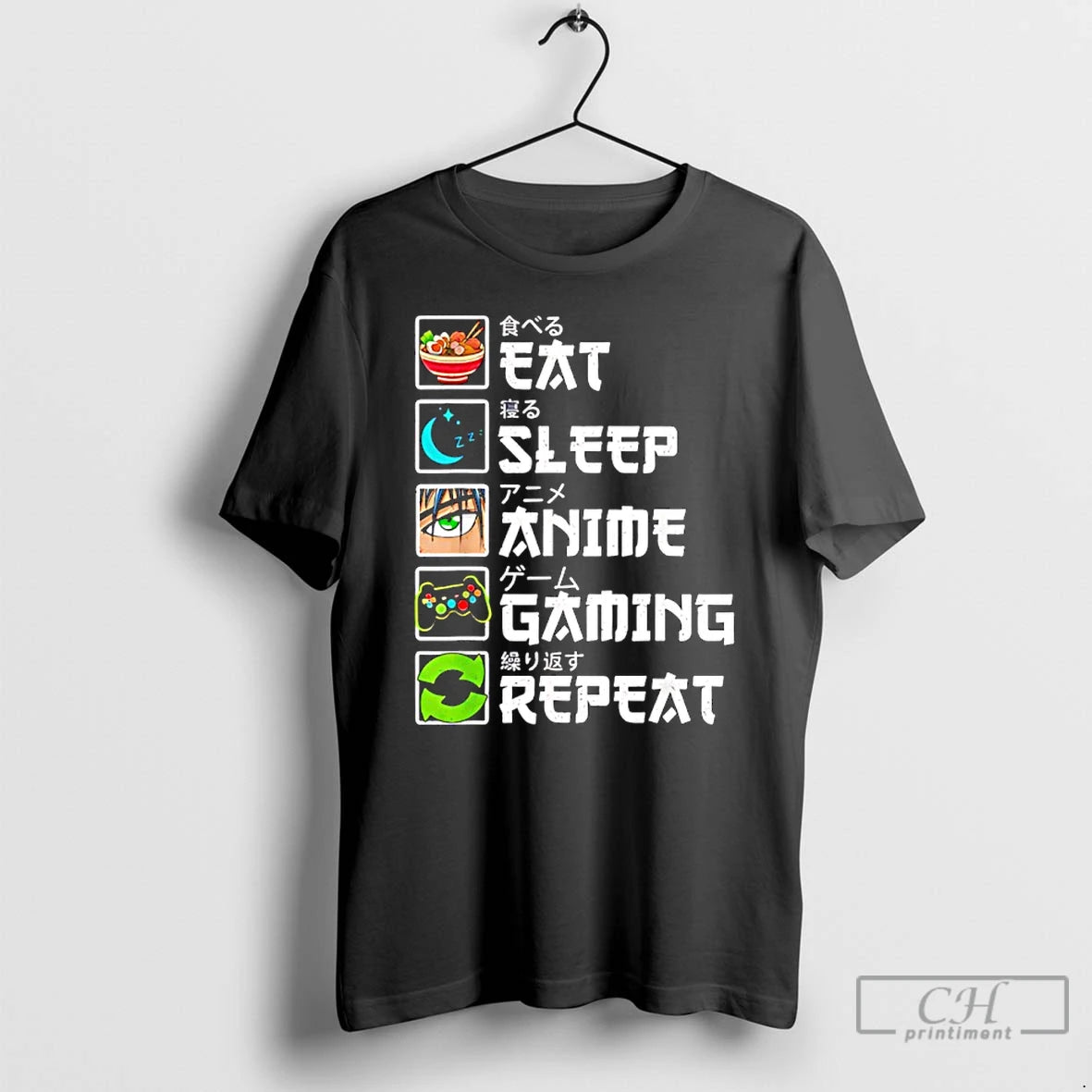 Classic Eat Sleep Anime Gaming Repeat Gamer T-Shirts, Hoodie, Sweatshirt | AU18TeeNovaLab.com
