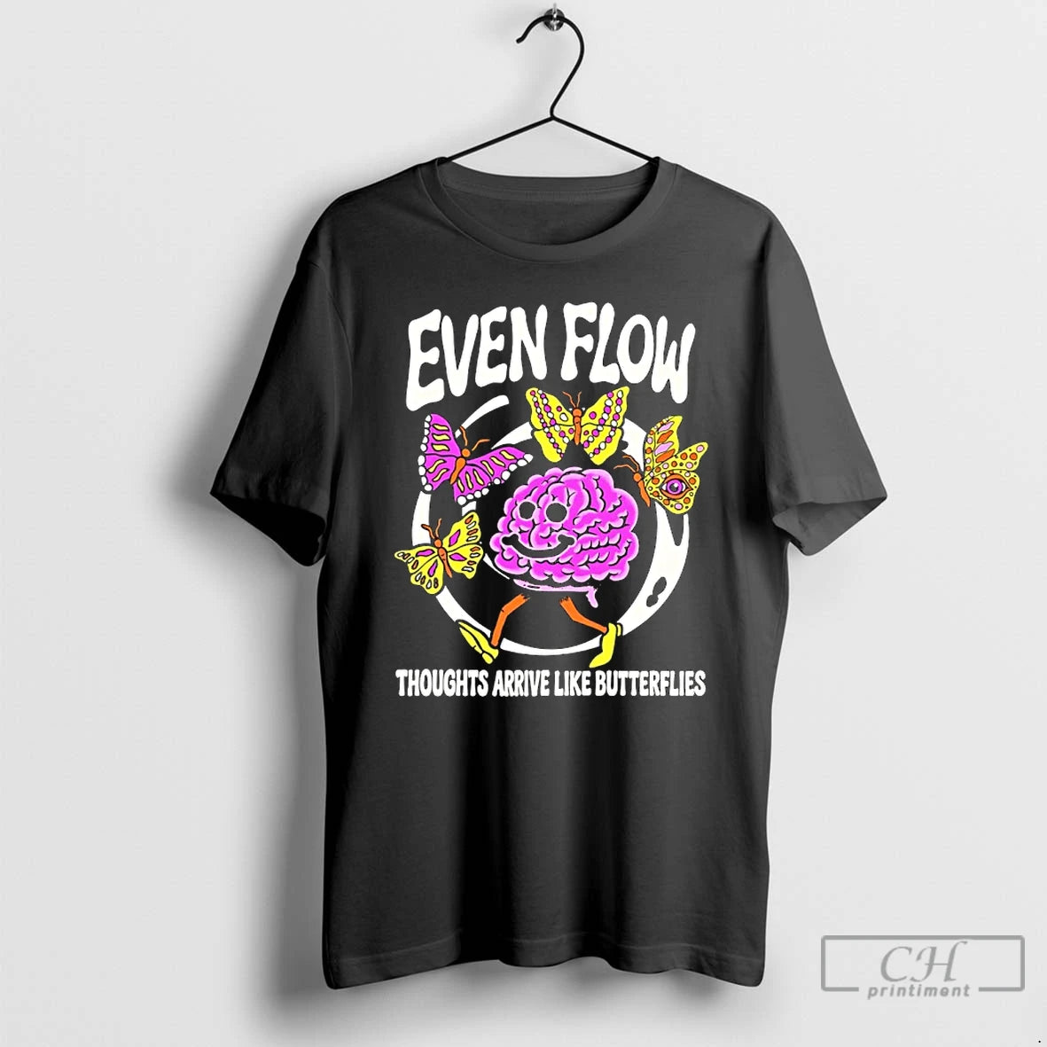 Classic Even Flow Thoughts Arrive Like Butterflies T-Shirts, Hoodie, Sweatshirt | AU18TeeNovaLab.com
