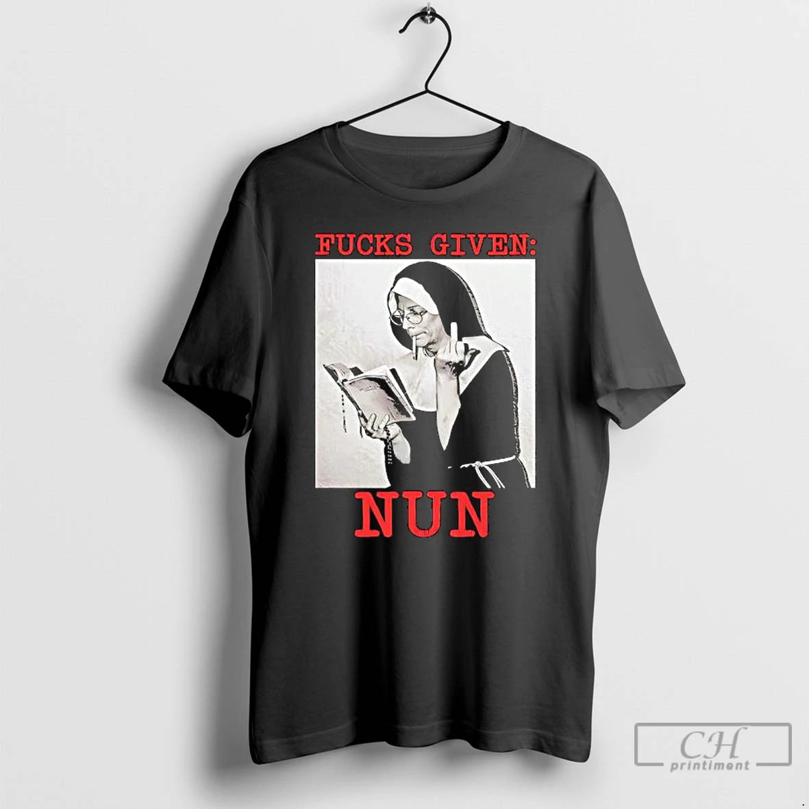 Classic Fucks Given Nun Smoking Giving The Middle Finger Graphic T-Shirts, Hoodie, Sweatshirt | AU18TeeNovaLab.com