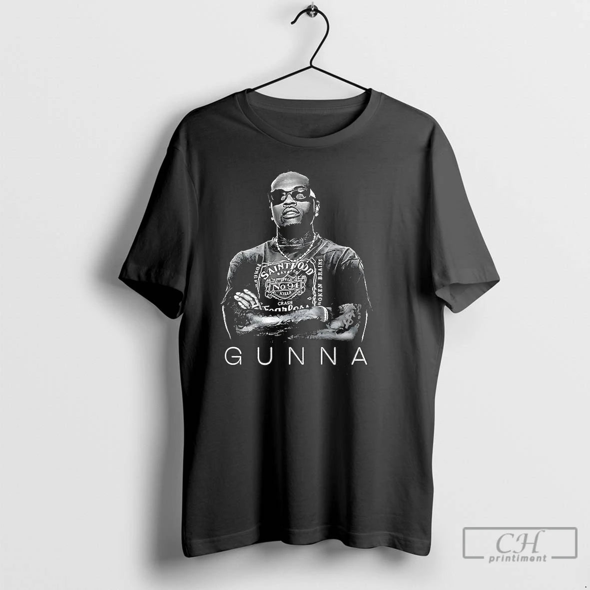 Classic Gunna Gang Portrait Music Lover T-Shirts, Hoodie, Sweatshirt | AU18TeeNovaLab.com