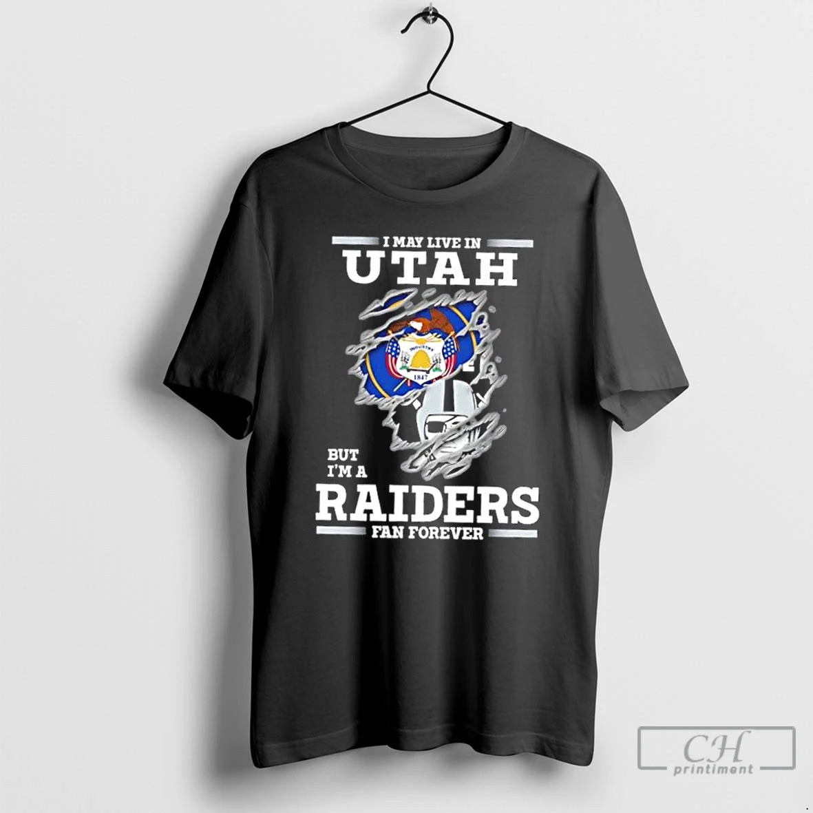 Classic I May Live In Utah But Im A Raiders Fan Forever T Shirts