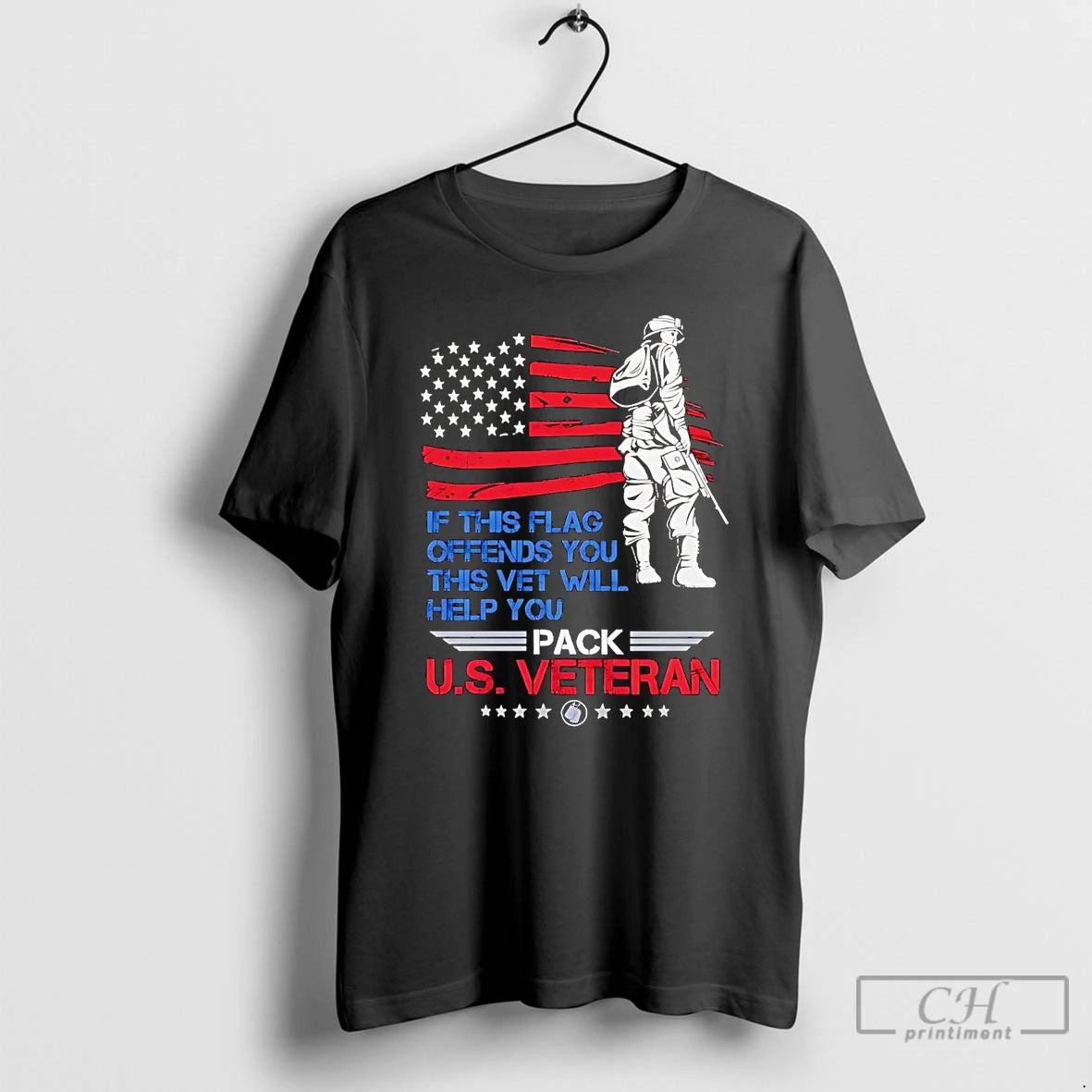 Classic If This Flag Offends You This Vet Will Help You Pack Us Veteran