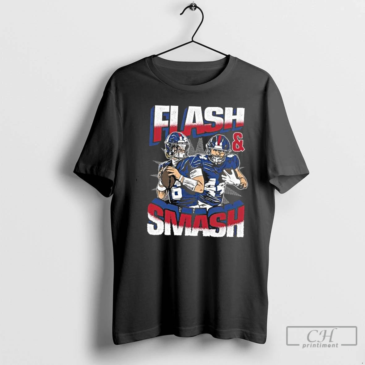 Classic Jaxson Dart And Cam Skattebo Flash And Smash New York Giants 2025 T Shirts