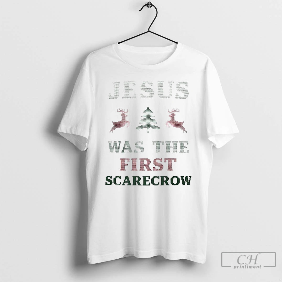 Classic Jesus Was The First Scarecrow Christmas T Shirts