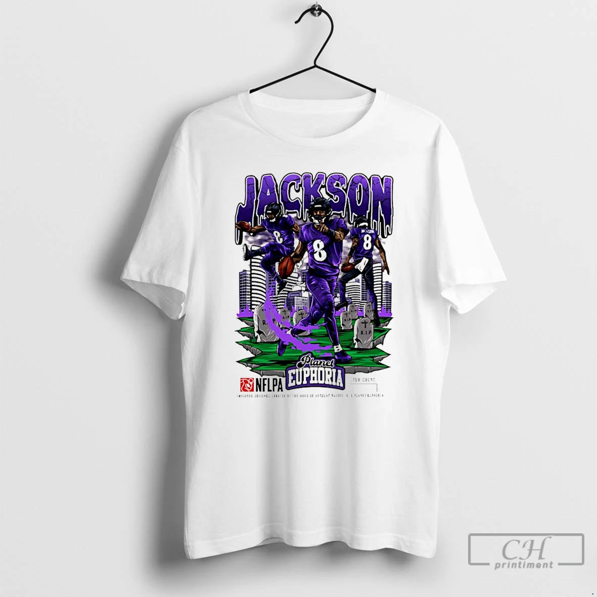 Classic Lamar Jackson Baltimore Ravens Player Comic T Shirts