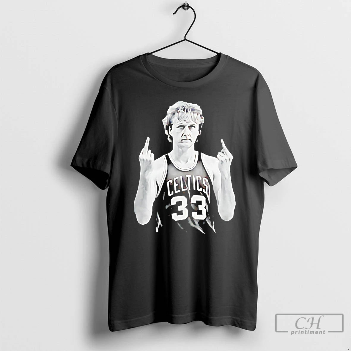 Classic Larry Bird Middle Finger T Shirts