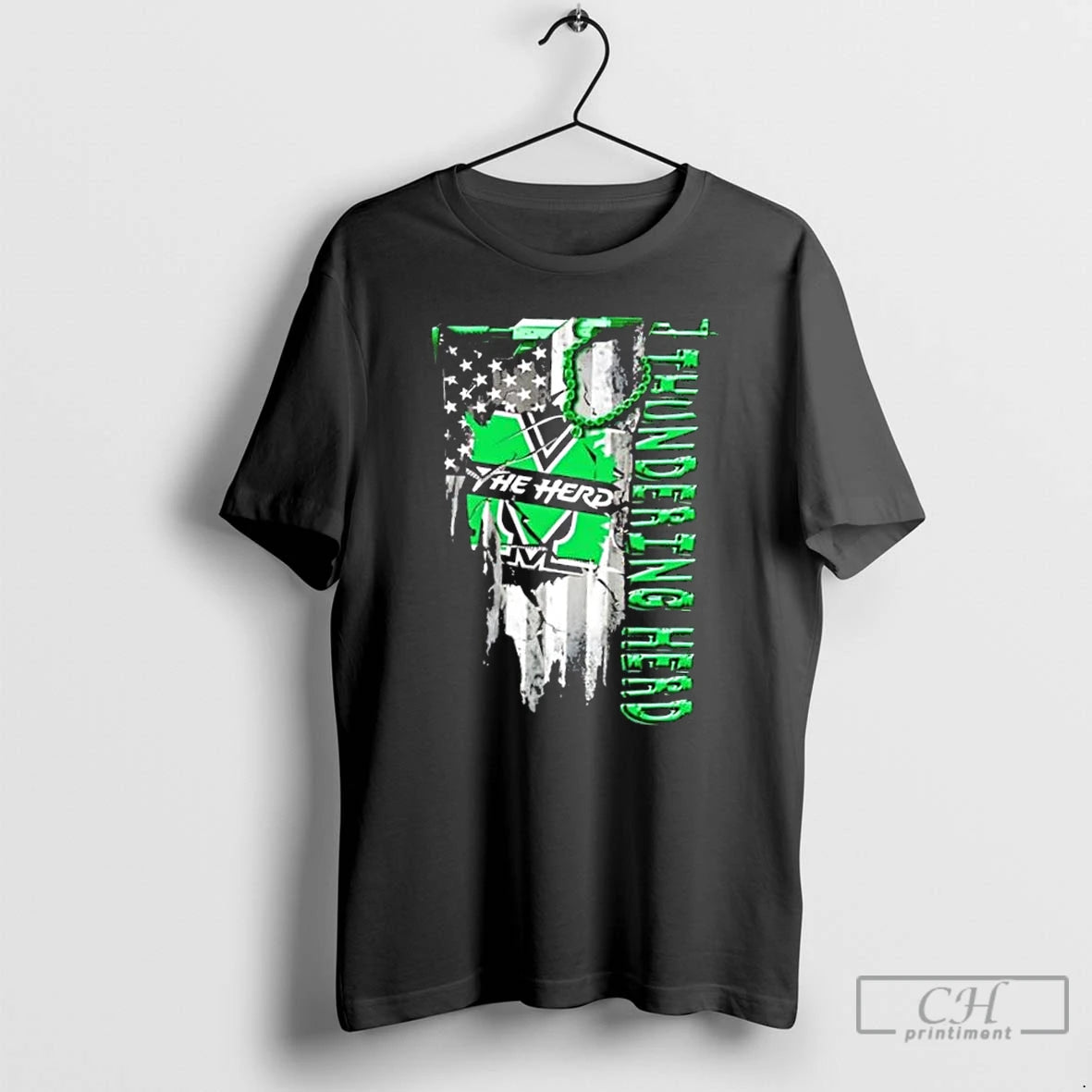 Classic Marshall Thundering Herd Football Battle Shattered Usa Flag Rip Design T-Shirts, Hoodie, Sweatshirt