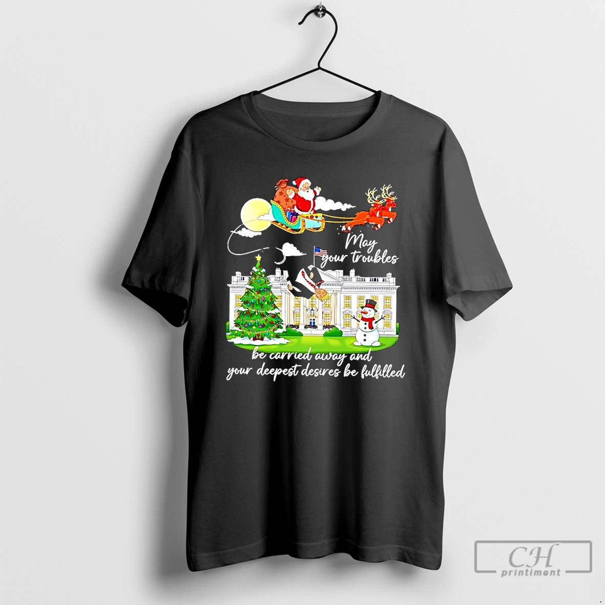 Classic May Your Troubles Donald Trump White House Christmas T-Shirts, Hoodie, Sweatshirt | AU18TeeNovaLab.com