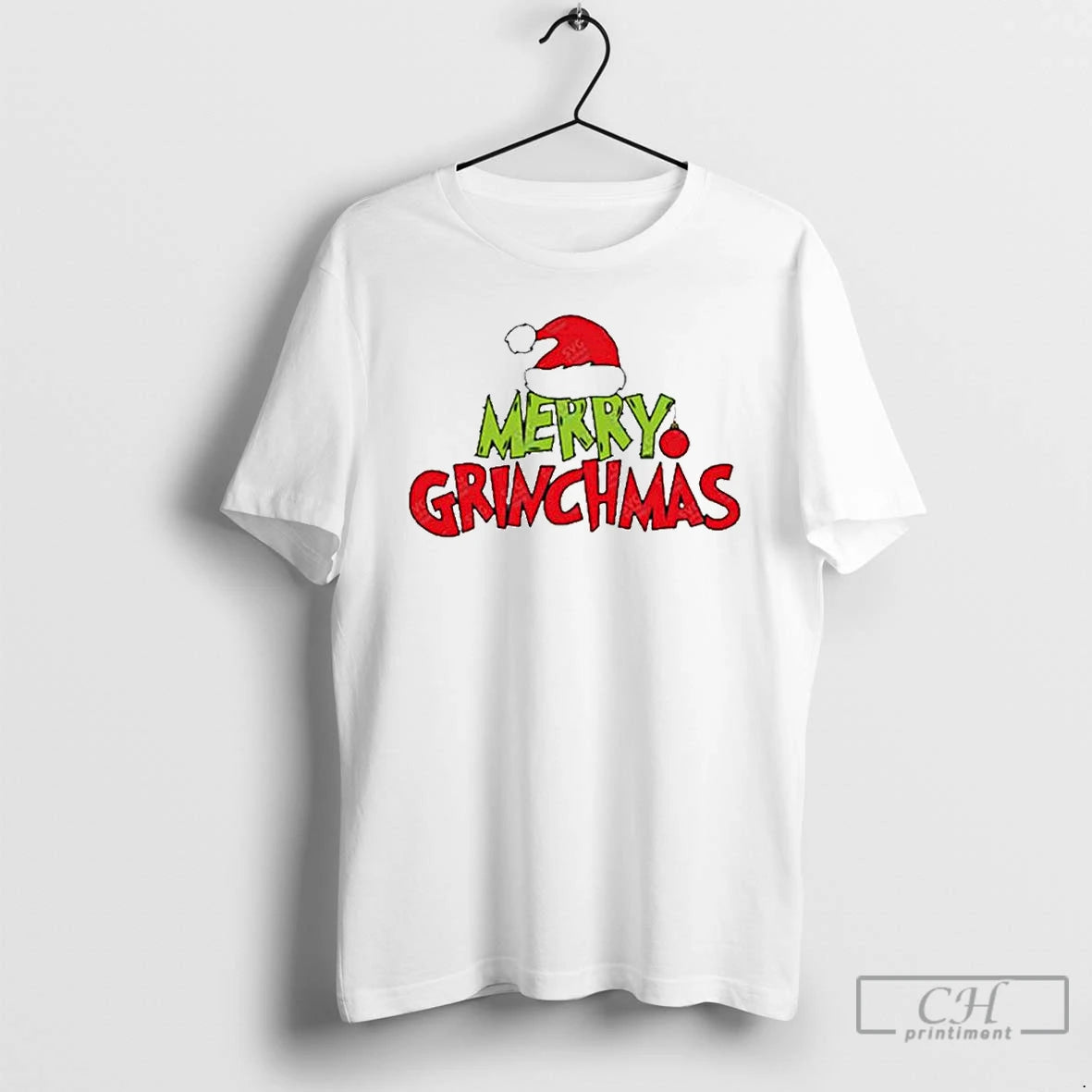 Classic Merry Grinchmas Santa Hat Christmas Ornaments T Shirts