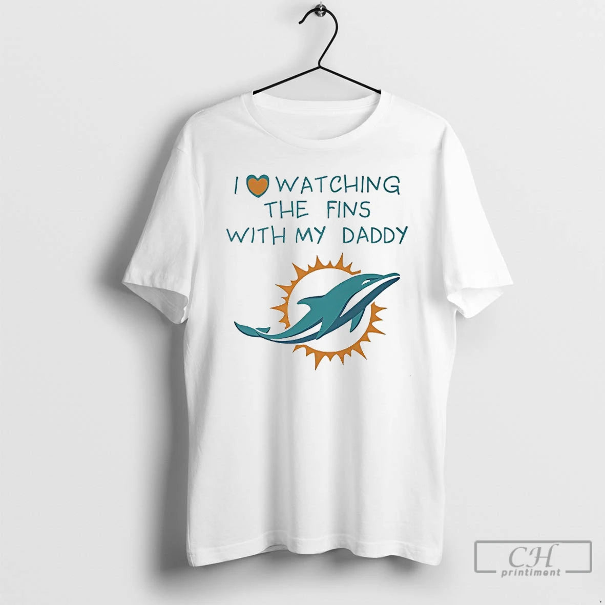 Classic Miami Dolphins Love Watching Fins With Daddy Baby T-Shirts, Hoodie, Sweatshirt | AU18TeeNovaLab.com