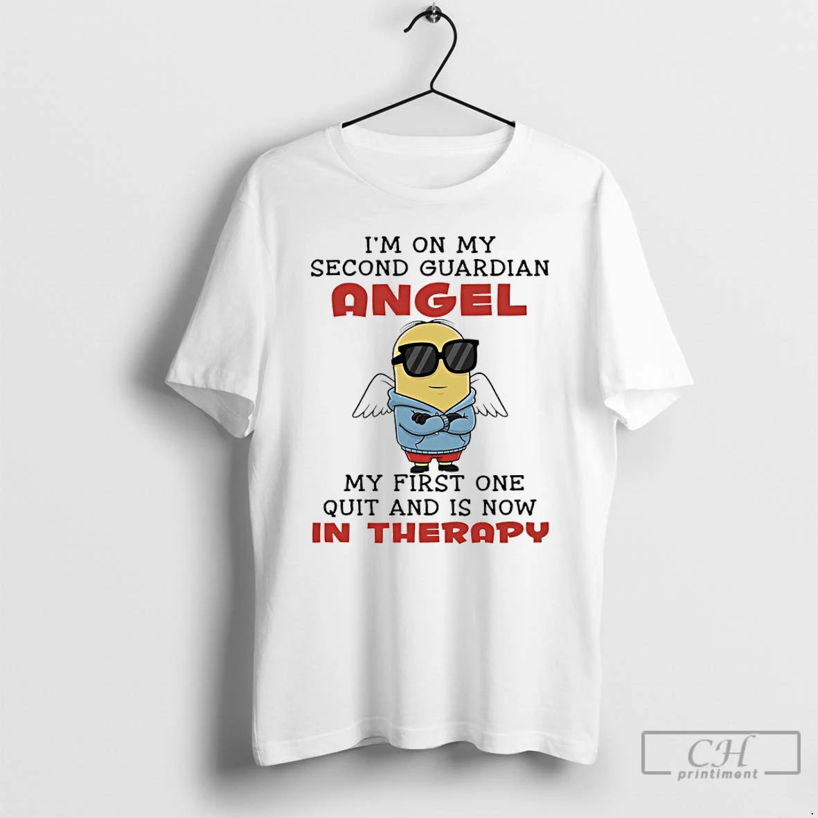 Classic Minions Im On My Second Guardian Angel My First One Quit And Is Now T-Shirts, Hoodie, Sweatshirt | AU18TeeNovaLab.com