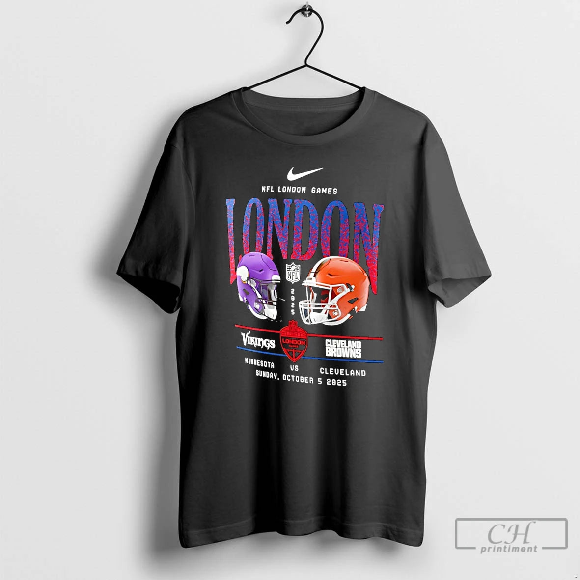 Classic Minnesota Vikings Vs Cleveland Browns International Games Madrid 2025 Helmets T Shirts