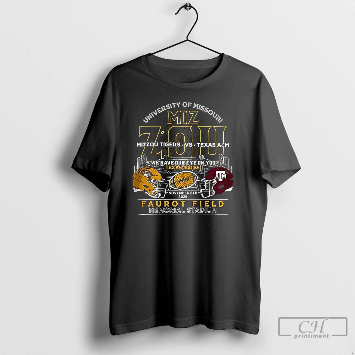 Classic Mizzou Tigers Vs Texas Am Aggies 2025 Game Day Memorial Stadium T Shirts