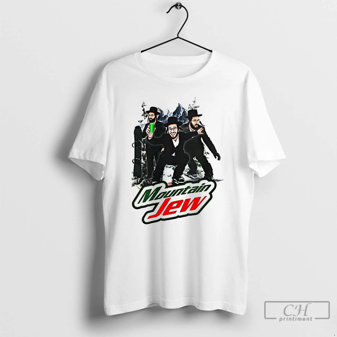 Classic Mountain Jew Dew Skiing Parody T Shirts