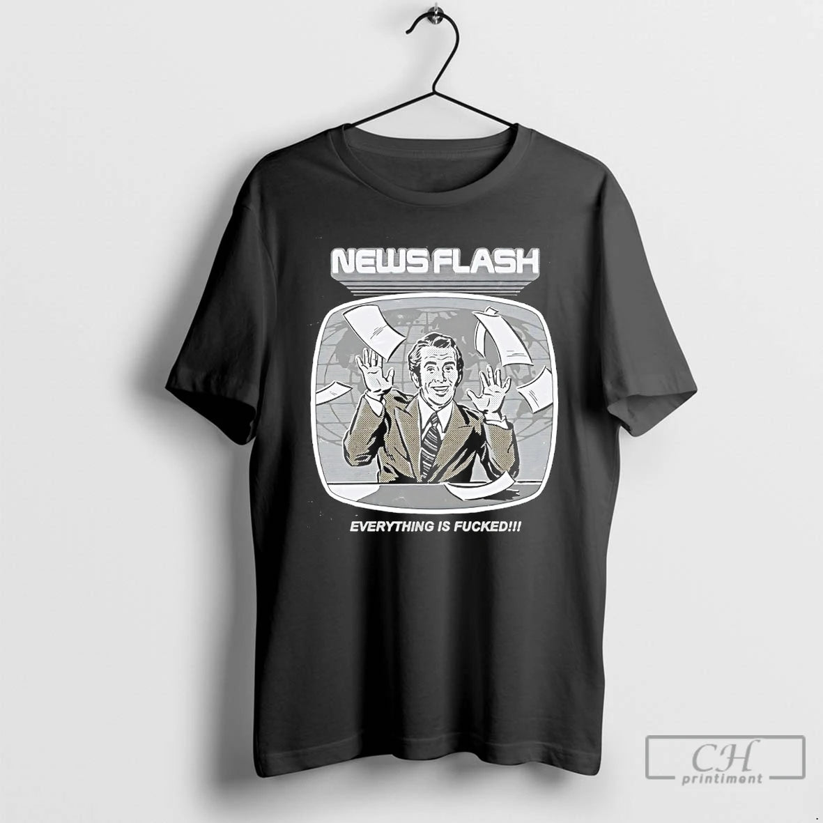 Classic News Flash Everything Is Fucked T-Shirts, Hoodie, Sweatshirt | AU18TeeNovaLab.com