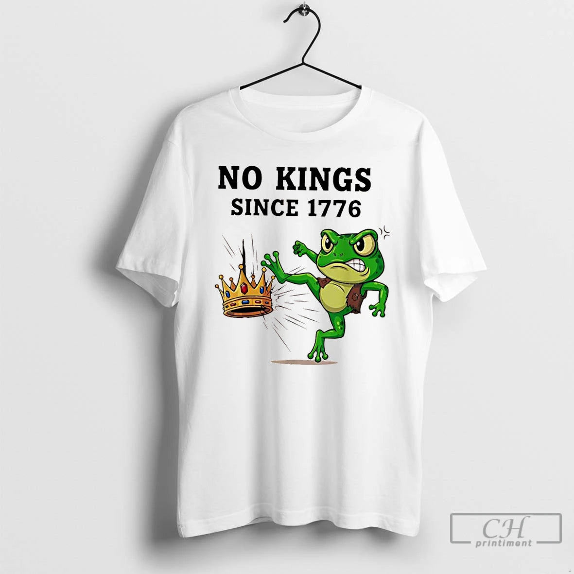 Classic No Kings Since 1776 Frog Protest Funny T Shirts