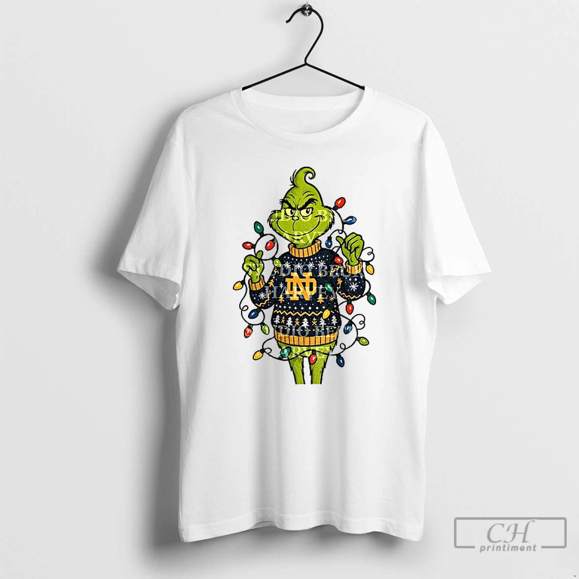 Classic Notre Dame Grinch Christmas Light T-Shirts, Hoodie, Sweatshirt | AU18TeeNovaLab.com