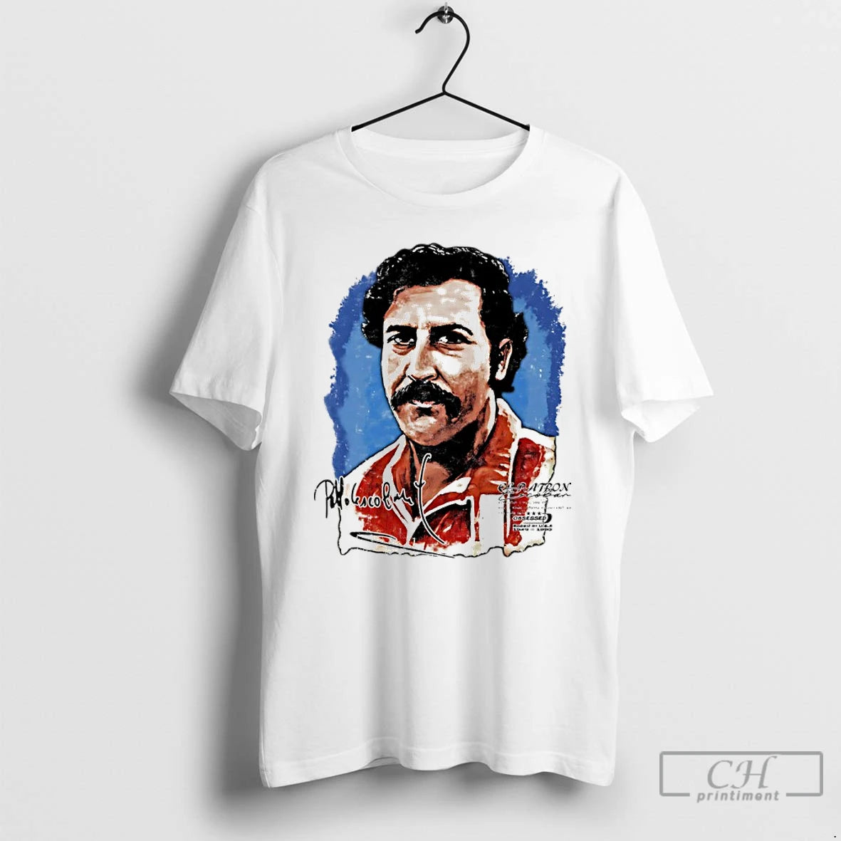 Classic Pablo Escobar Big Face Signature Graphic T-Shirts, Hoodie, Sweatshirt | AU18TeeNovaLab.com