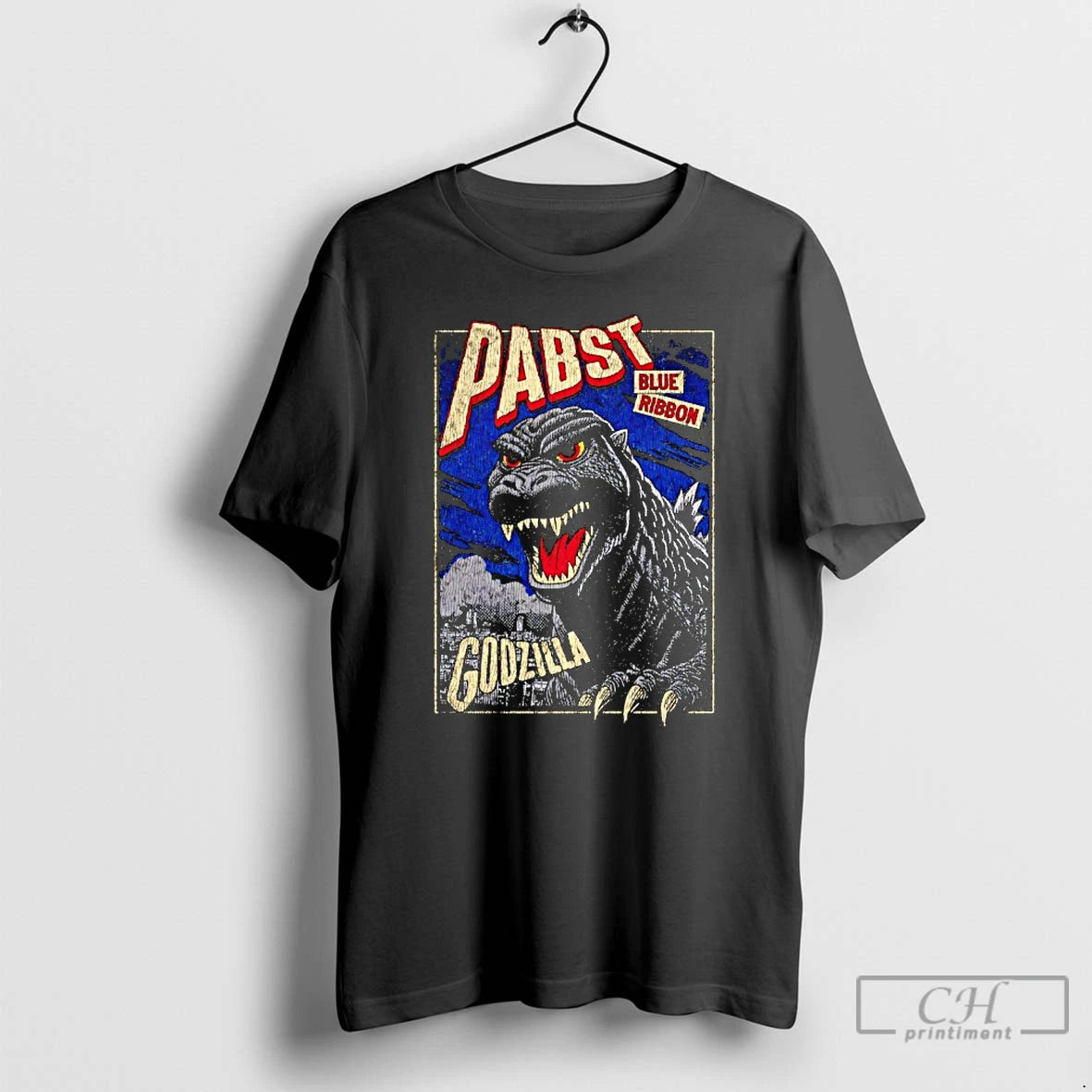 Classic Pabst Blue Ribbon Godzilla Clawed Ribbon Vintage T-Shirts, Hoodie, Sweatshirt | AU18TeeNovaLab.com