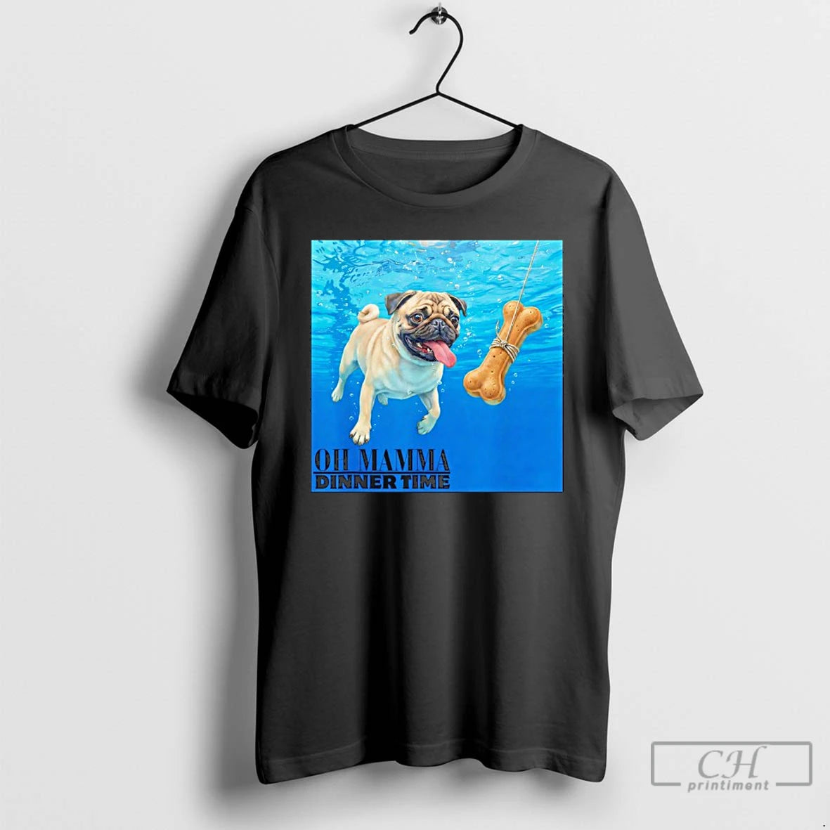 Classic Pug Swimming Underwater Oh Mamma Dinner Time T-Shirts, Hoodie, Sweatshirt | AU18TeeNovaLab.com