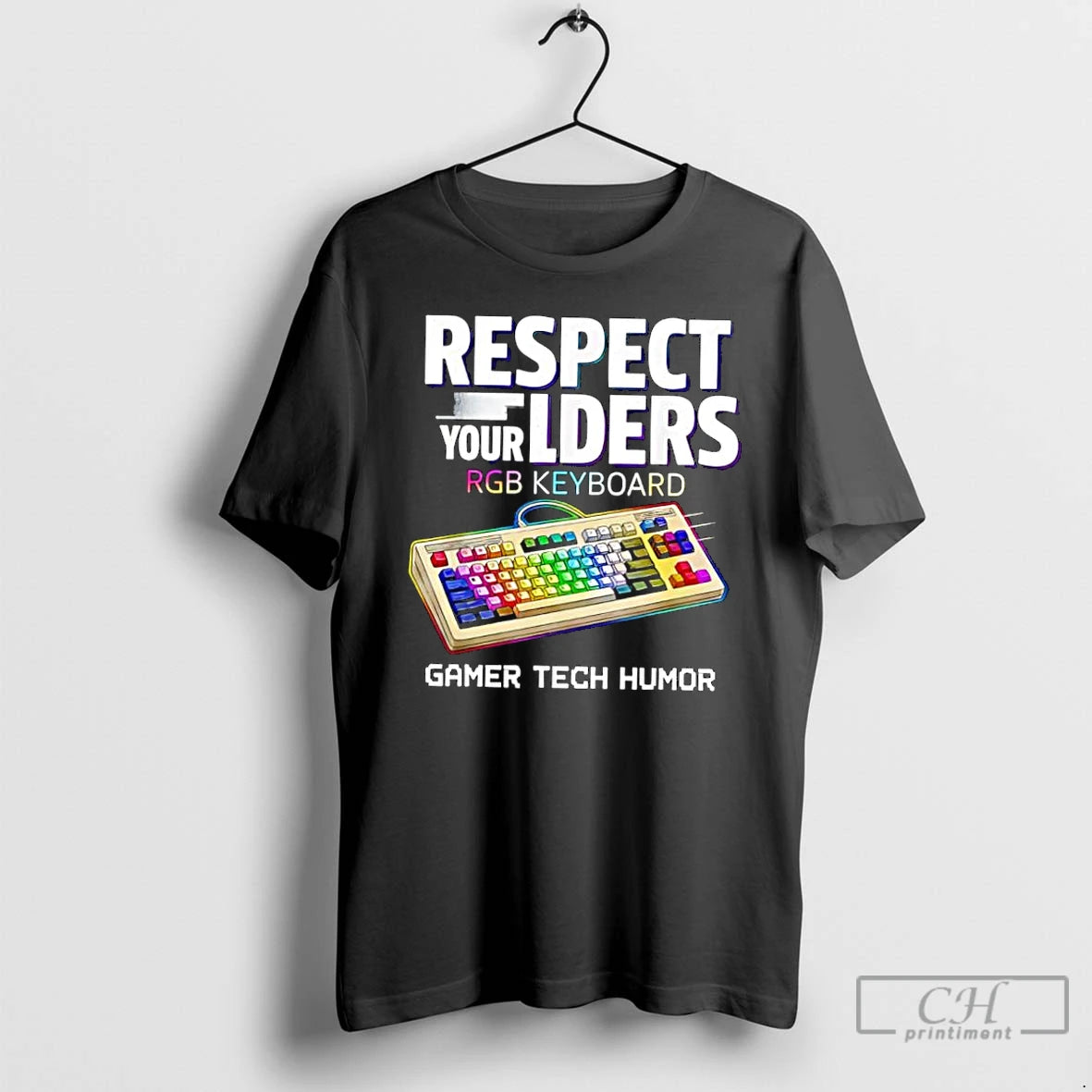 Classic Respect Your Elders Rgb Keyboard Gamer Tech Humor T-Shirts, Hoodie, Sweatshirt | AU18TeeNovaLab.com