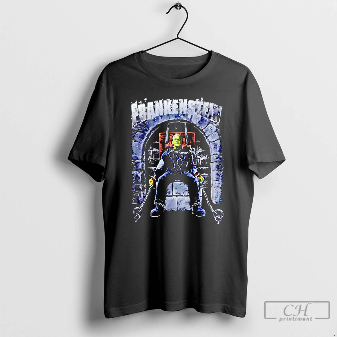 Classic Rock Rebel Universal Monsters Frankenstein Chair T Shirts
