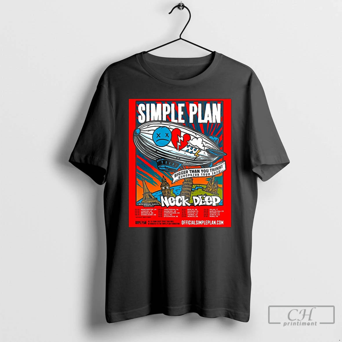 Classic Simple Plan With Neck Deep Bigger Than You Think Europe Uk Tour 2026 T-Shirts, Hoodie, Sweatshirt