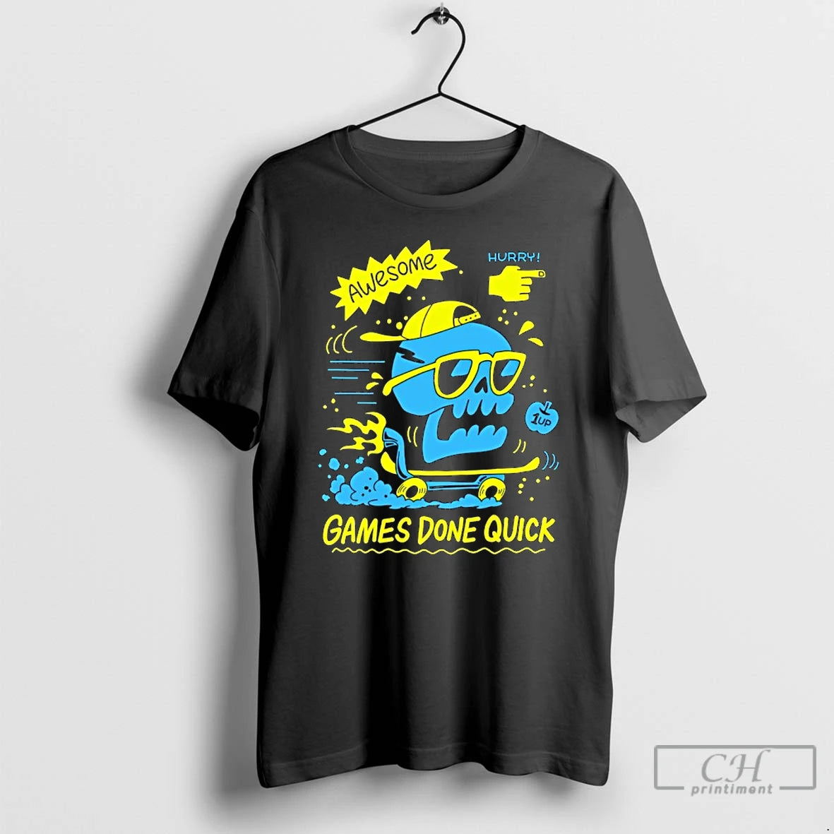 Classic Skull Awesome Hurry Games Done Quick T-Shirts, Hoodie, Sweatshirt | AU18TeeNovaLab.com