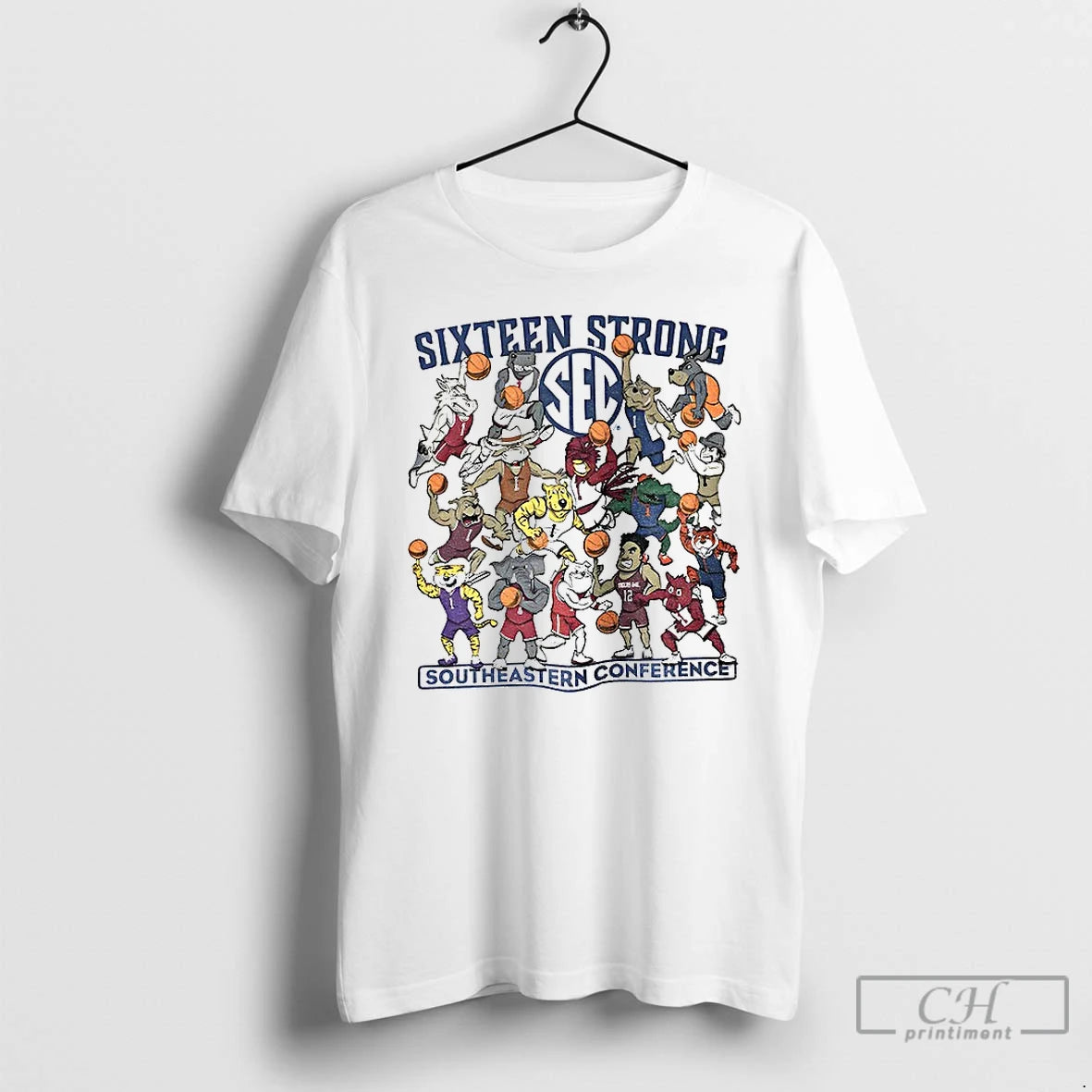Classic Southeastern Conference Sixteen Strong Basketball Sec Mascots T-Shirts, Hoodie, Sweatshirt | AU18TeeNovaLab.com