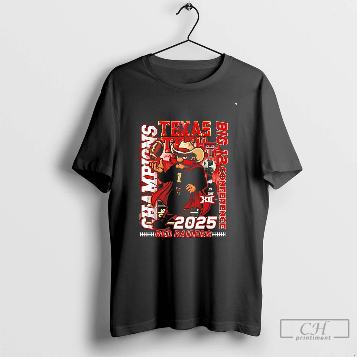 Classic Texas Tech Red Raiders Mascot Big 12 Conference Champions 2025 Chriast T Shirts Sweater Hoodie, Sweatshirt