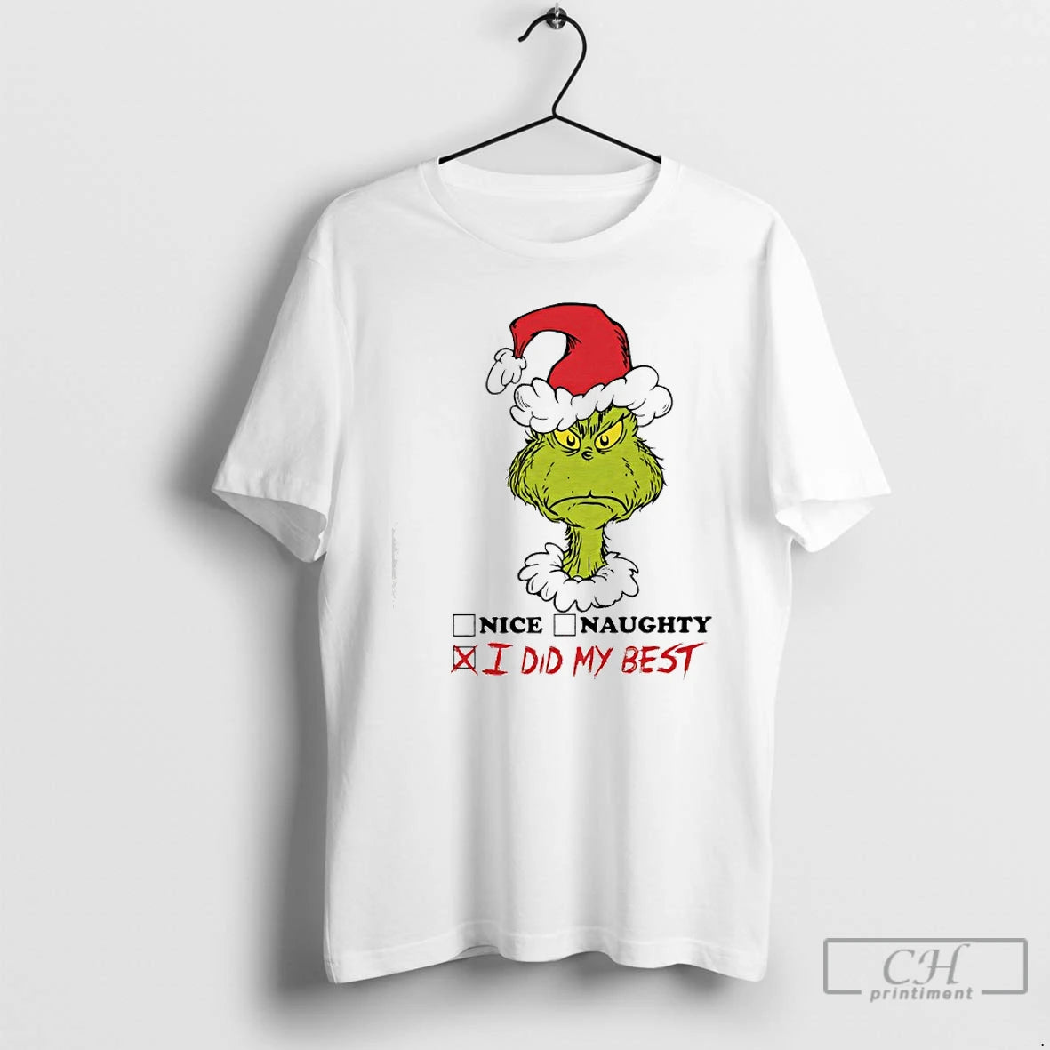 Classic The Grinch Graphic Nice Naughty I Did My Best T-Shirts, Hoodie, Sweatshirt | AU18TeeNovaLab.com