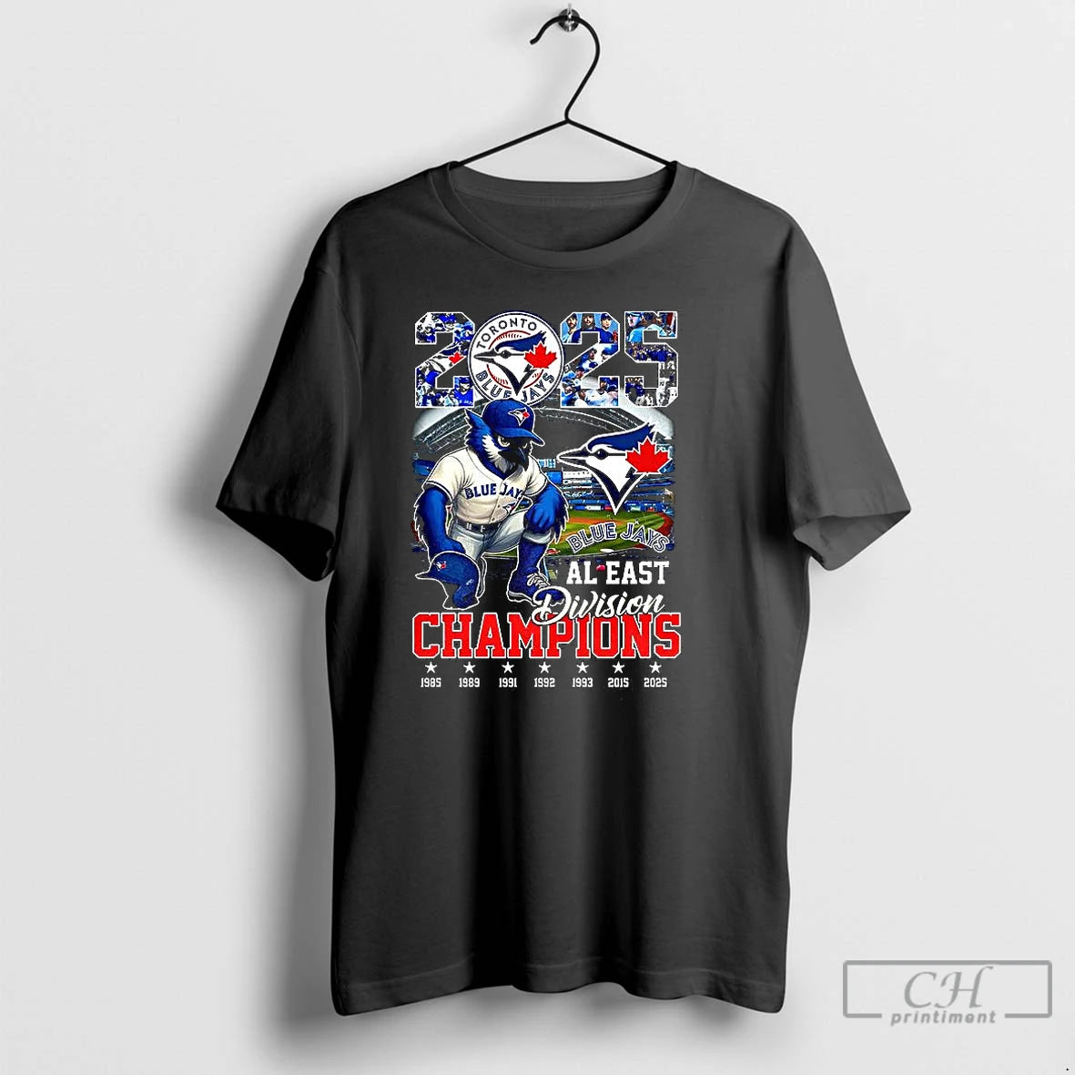 Classic Toronto Blue Jays Baseball 2025 Al East Division Champions Mascot T Shirts