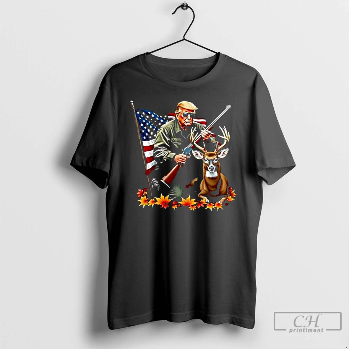 Classic Trump Hunting Deer American Flag T-Shirts, Hoodie, Sweatshirt | AU18TeeNovaLab.com