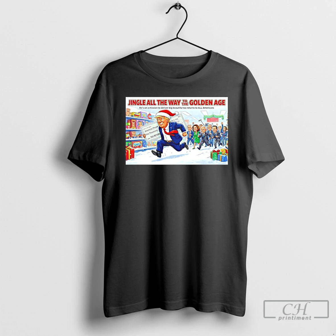 Classic Trump Santa Jingle All The Way To The Golden Age T-Shirts, Hoodie, Sweatshirt | AU18TeeNovaLab.com