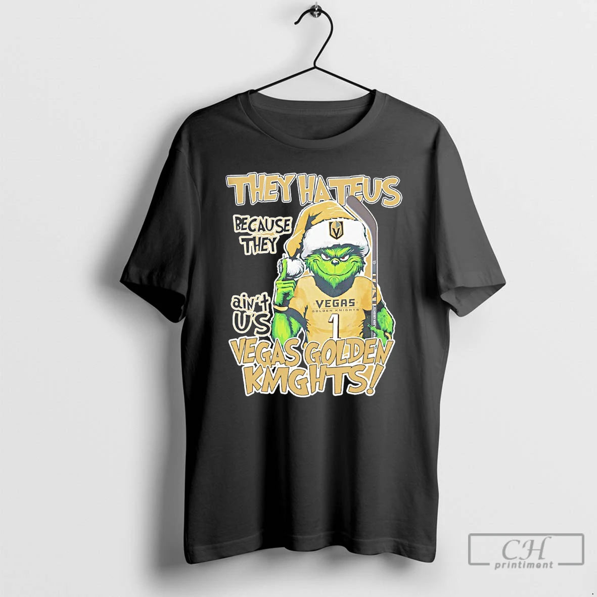 Classic Vegas Golden Knights Grinch They Hate Us Because They Aint Us Christmas T Shirts