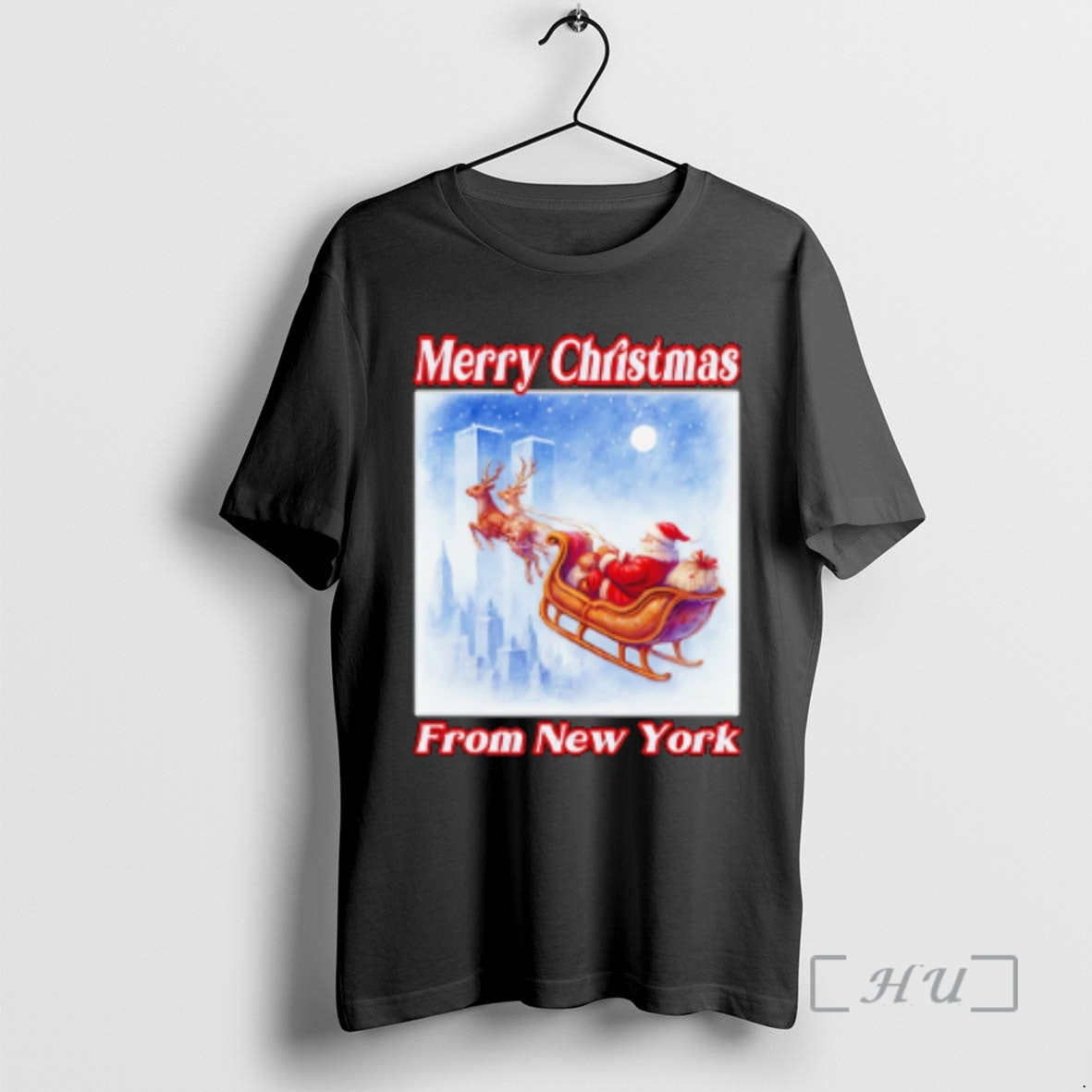 New Merry Christmas From New York Santa Rides A Reindeer T-Shirts, Hoodie, Sweatshirt | AU18TeeNovaLab.com
