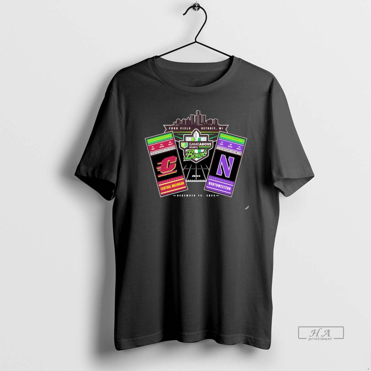 Official 2025 Gameabove Sports Bowl Central Michigan Chippewas Vs Wildcats Northwestern Ticket Christmas T-Shirts,...