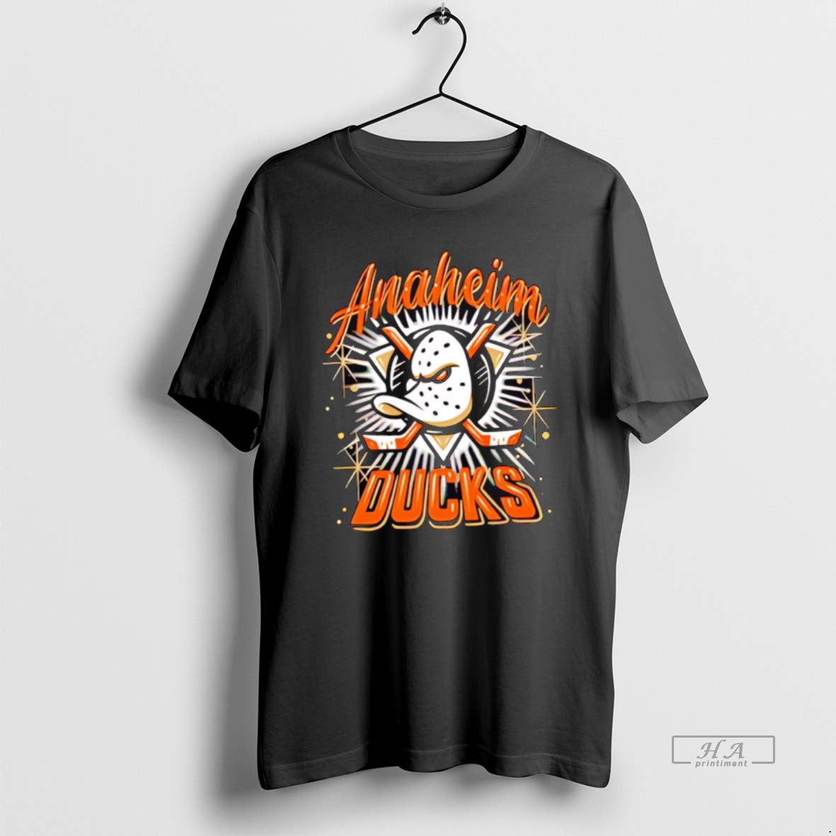 Official Anaheim Ducks Spray On Logo Style