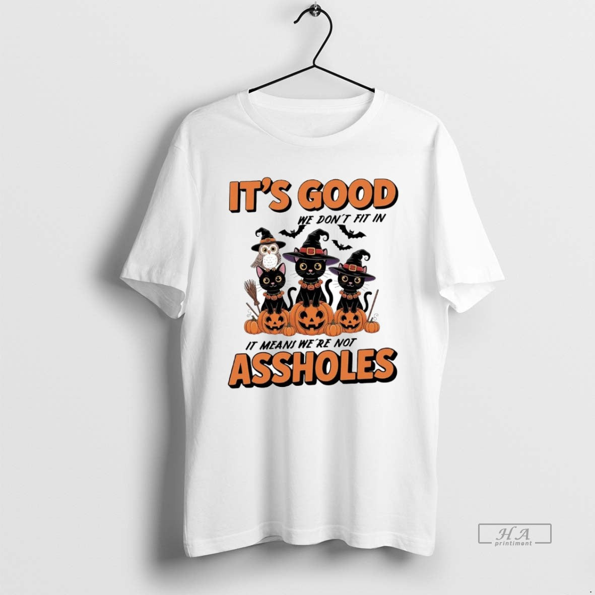 Official Cat Its Good We Dont Fit In It Means Were Not Assholes Halloween T-Shirts, Hoodie, Sweatshirt | AU18TeeNovaLab.com