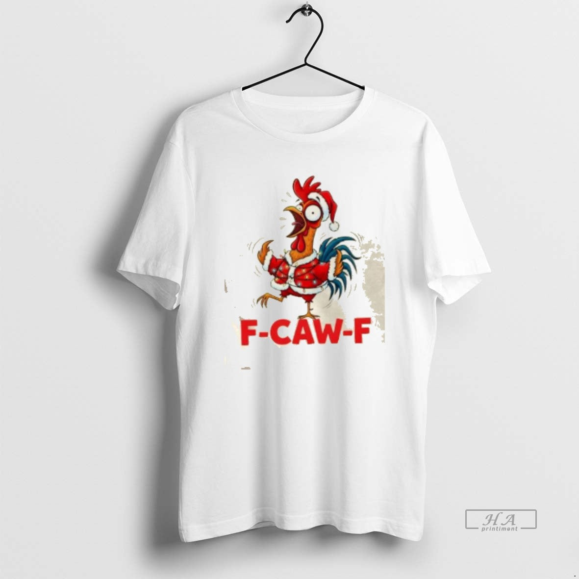 Official Crazy Chicken Cartoon F Caw F Santa Chrismas