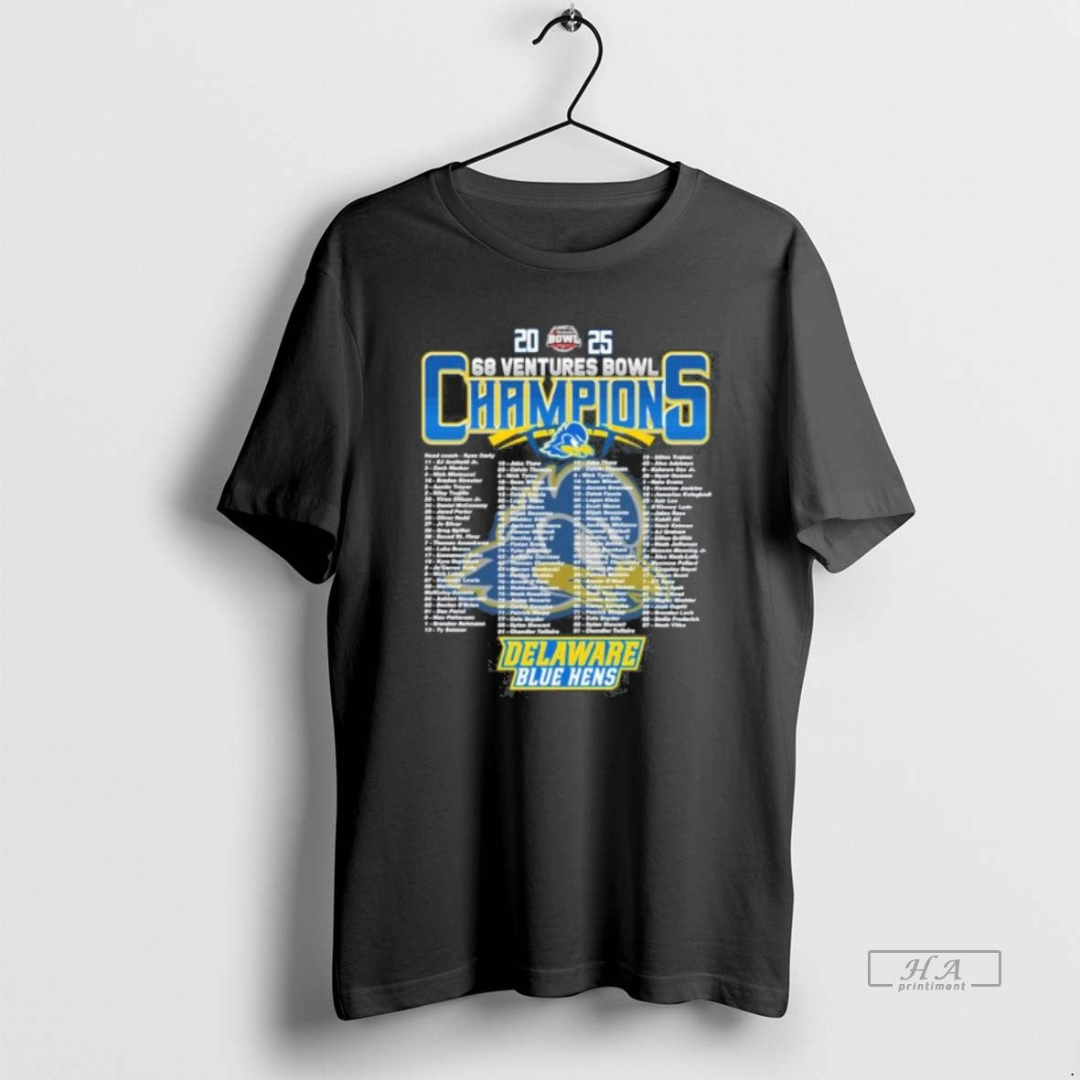Official Delaware Blue Hens 2025 68 Ventures Bowl Champions Roster T-Shirts, Hoodie, Sweatshirt | AU18TeeNovaLab.com