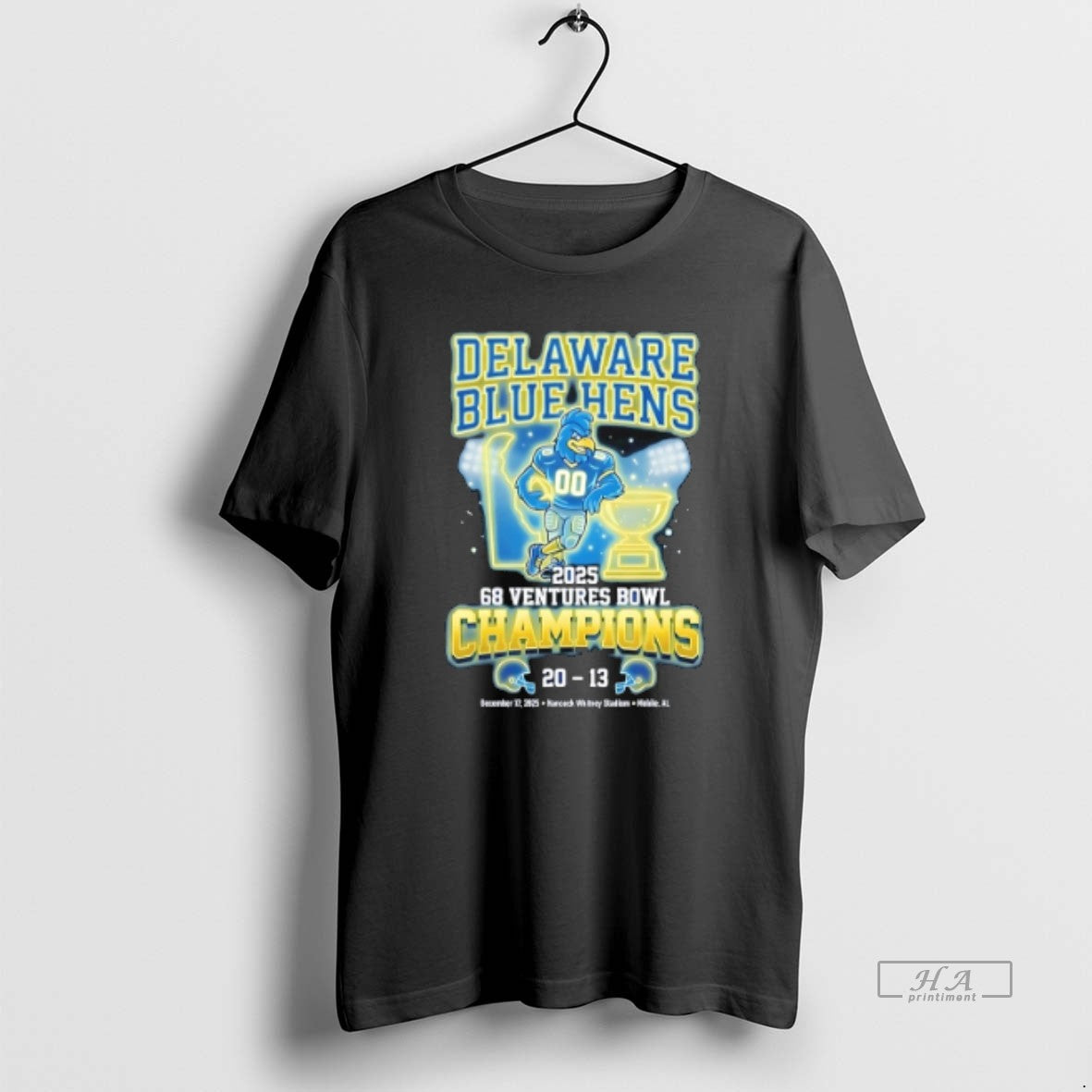 Official Delaware Blue Hens 2025 68 Ventures Bowl Champions Score Neon T-Shirts, Hoodie, Sweatshirt | AU18TeeNovaLab.com