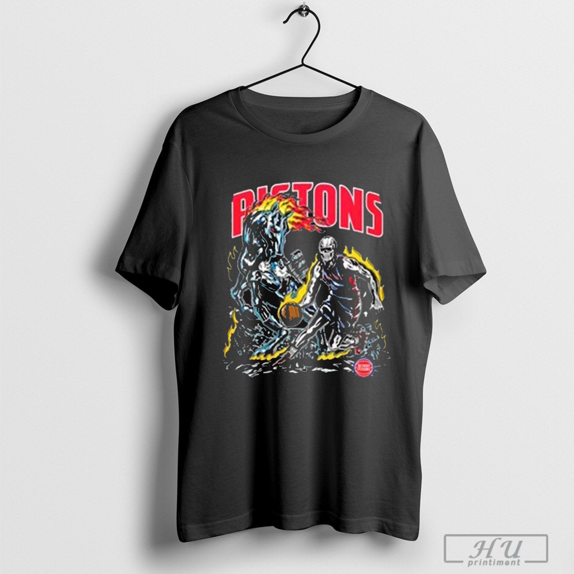 Detroit Pistons X Warren Lotas Skeleton Nba Basketball Graphic